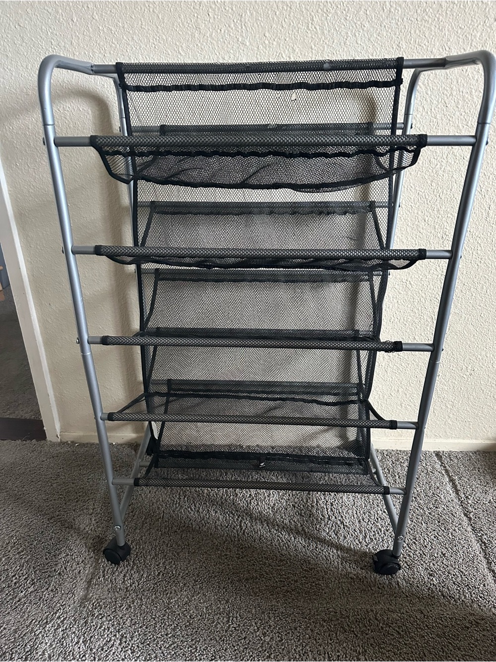 Black Mesh Rolling Storage Organizer - Home Storage & Organization